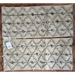 NWT Lot of 2 Surya Anders ADR-009 14"H x 32"W Pillow Cover ADR009-3214 Textured